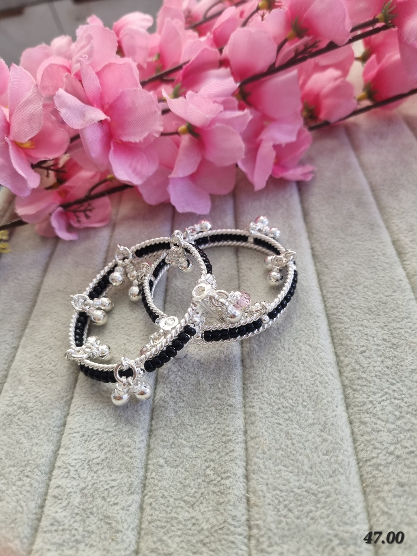 Silver baby kada payal