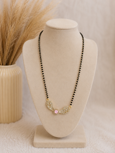 Elegant Pink Stone Designer Mangalsutra