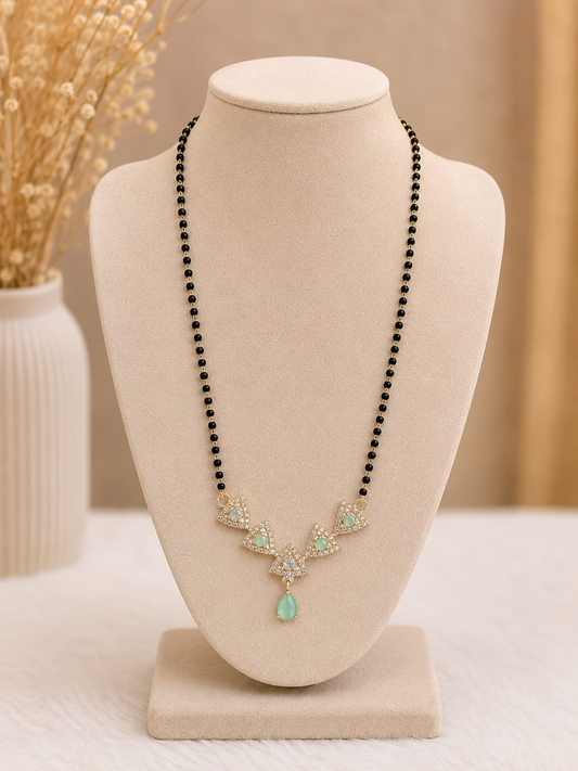 Mint Elegance Crystal Designer Mangalsutra