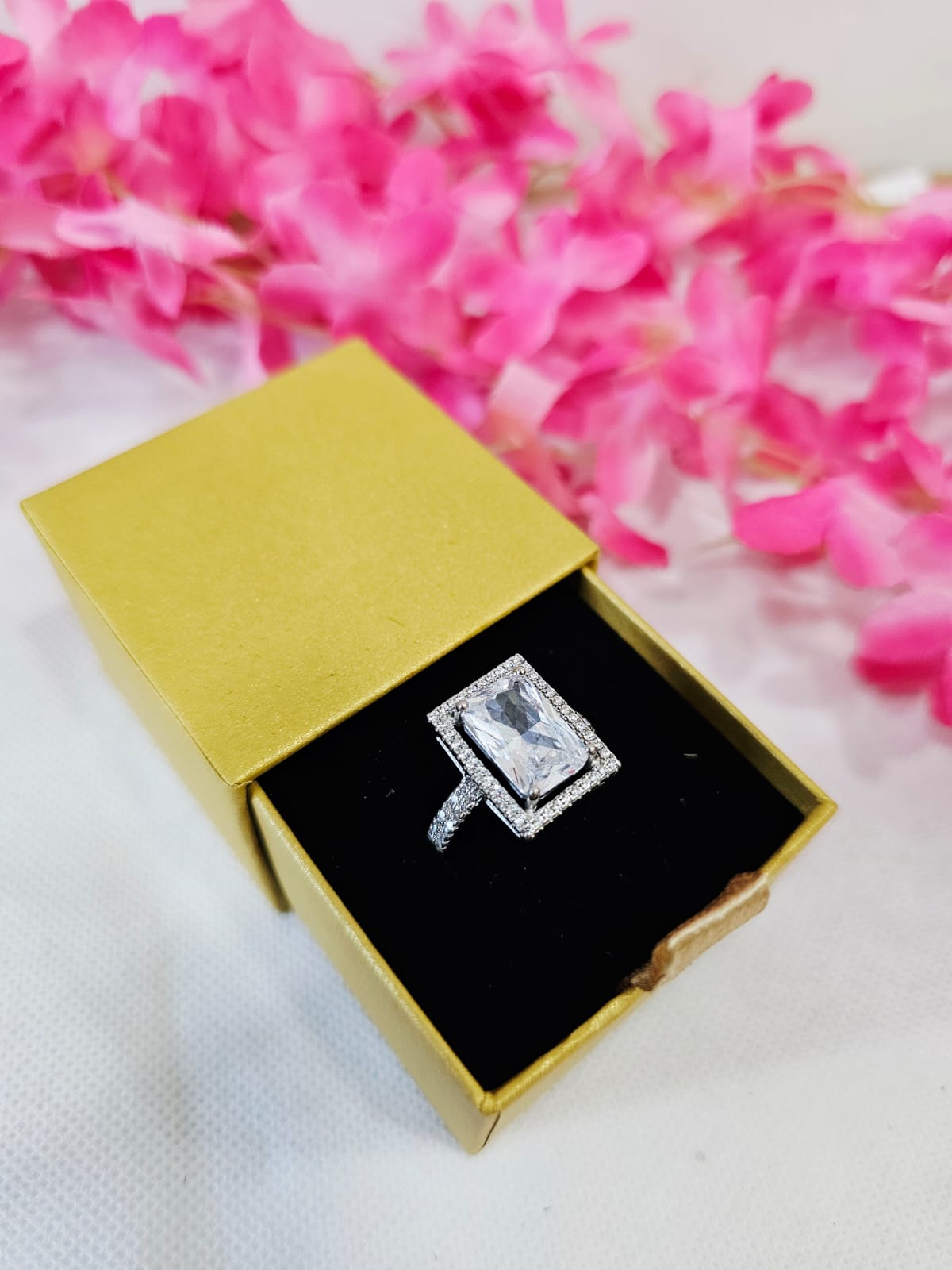 Elegant Radiance Solitaire Statement Ring