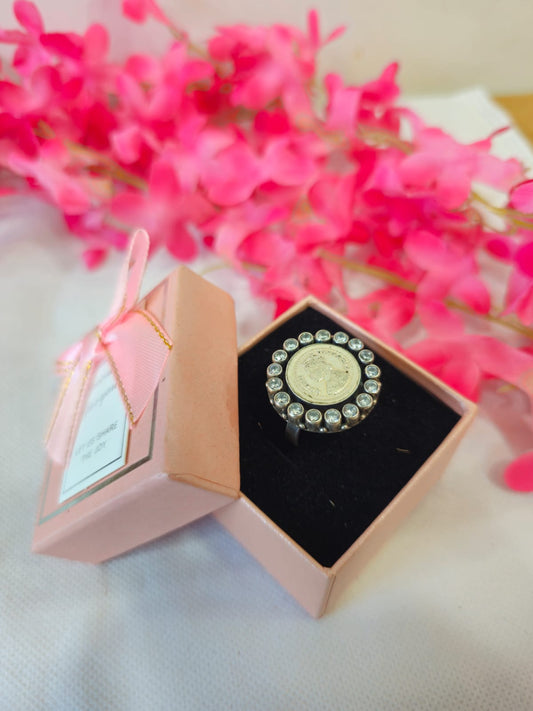 Imperial Coin Crystal Statement Ring