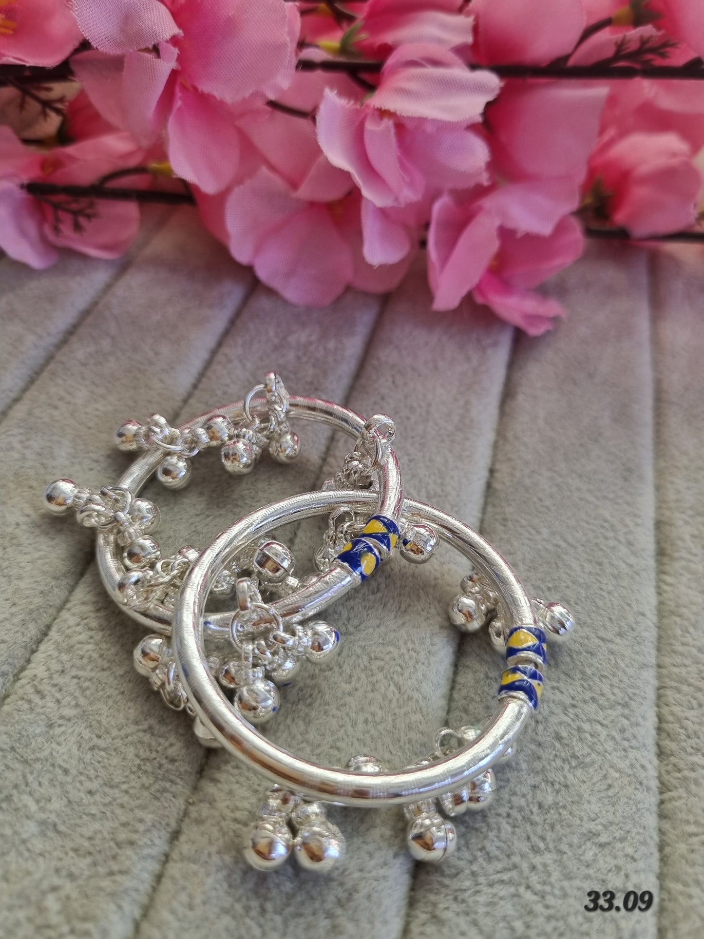 Silver baby kada payal