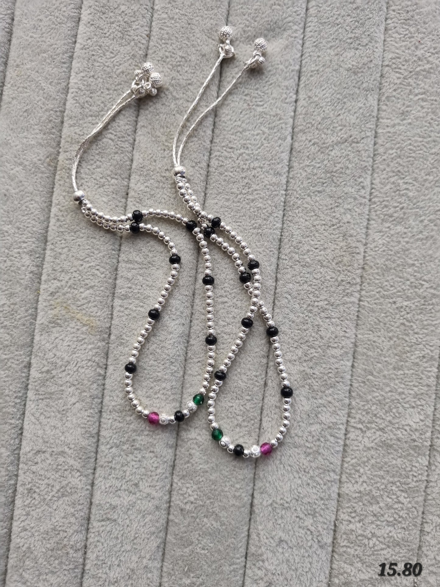 Premium silver dhaga payal