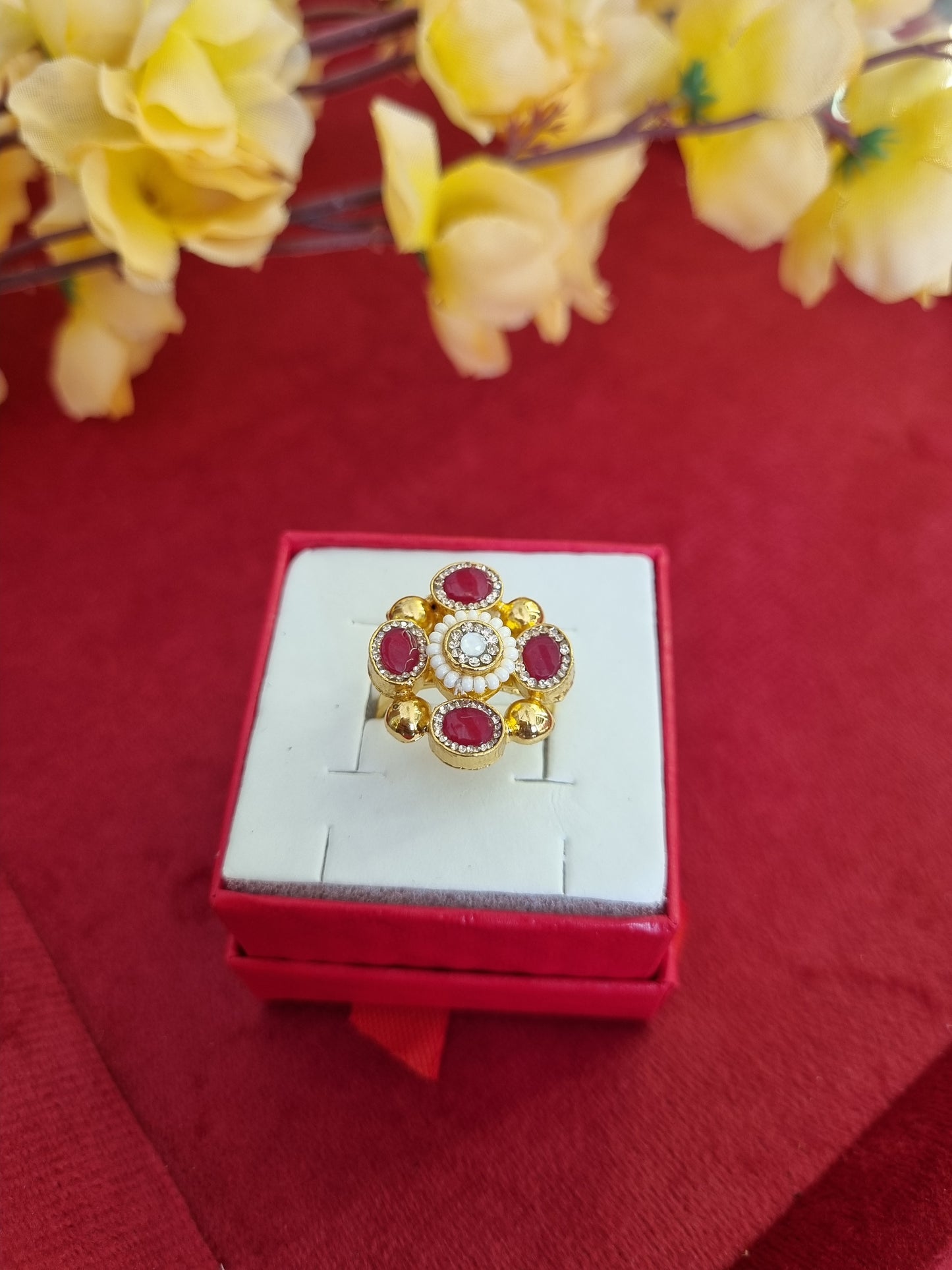 Pure silver gold plated ring