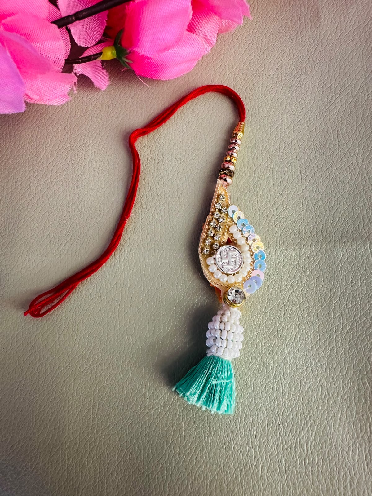 Premium silver rakhi