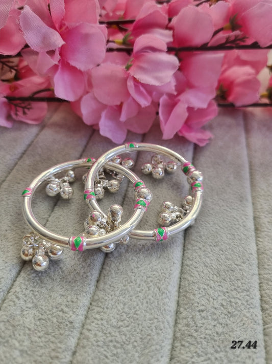 Silver baby kada payal