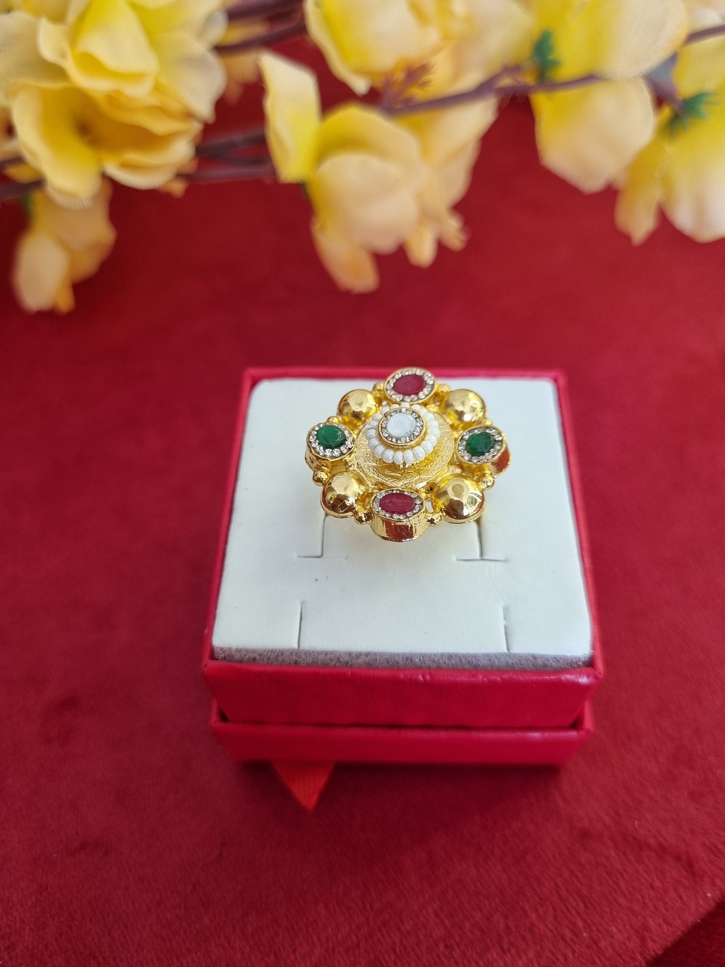Pure silver gold plated ring