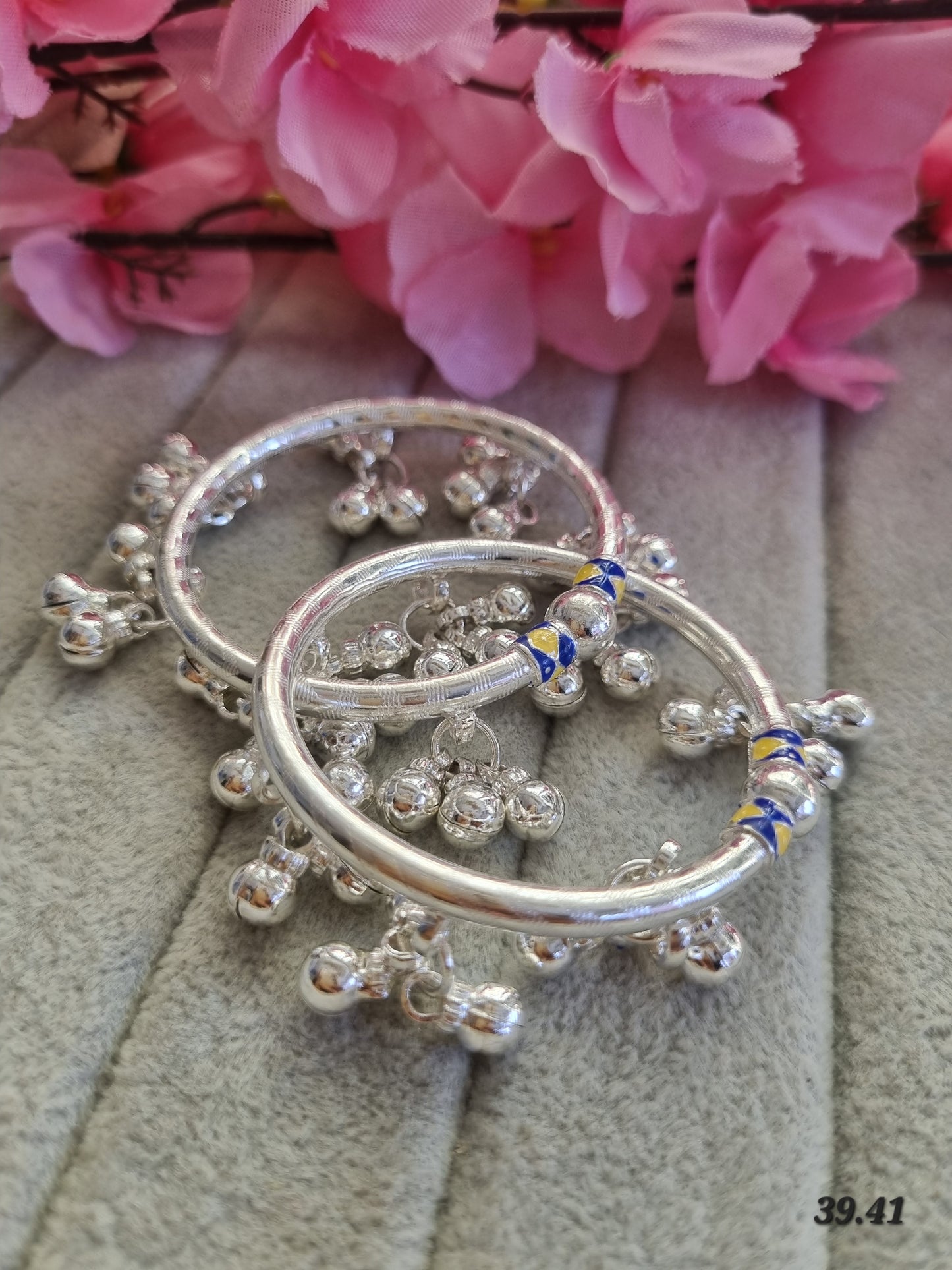Silver baby kada payal