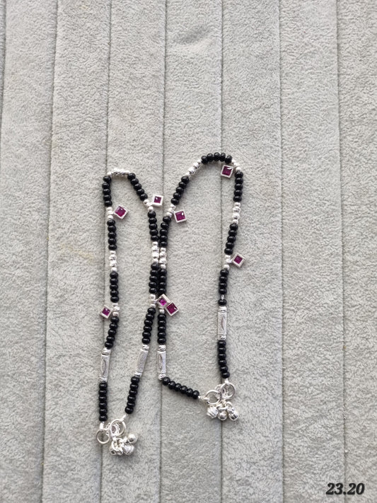Premium silver dhaga payal